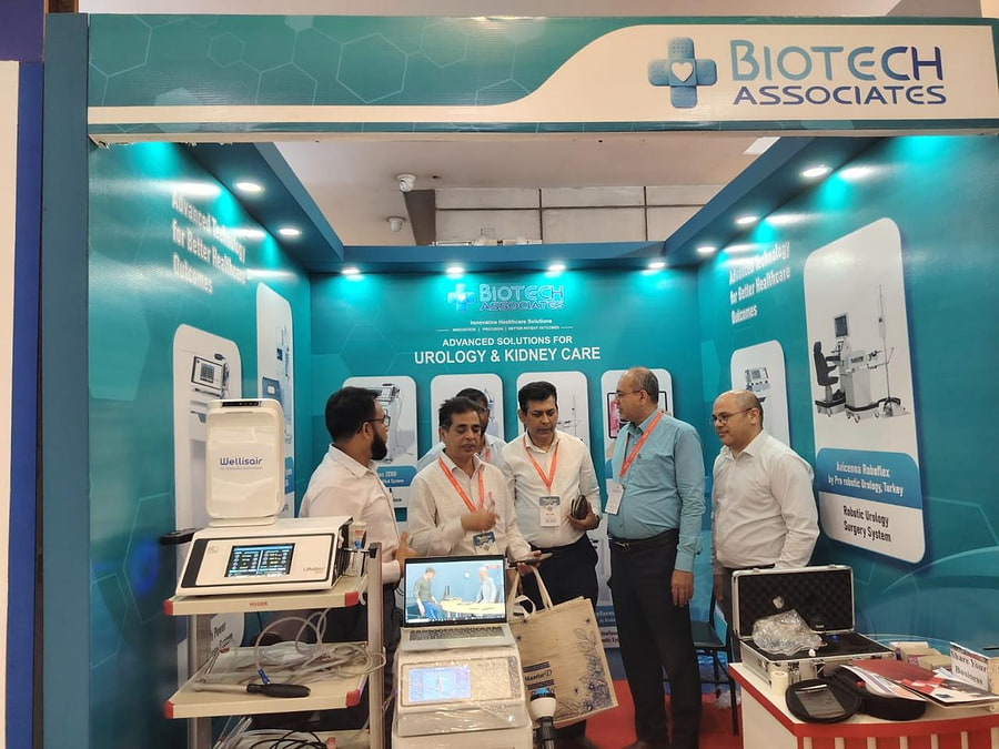 The Biotech Associates exhibition stand showing advanced solutions for urology and kidney care