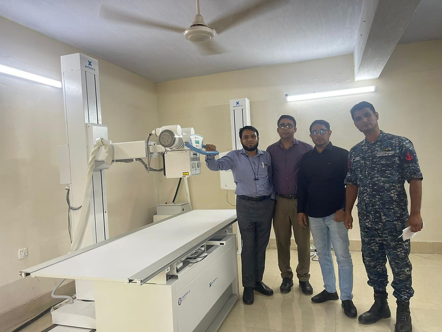 Biotech Associates engineers at a commissioned digital radiography suite in an armed forces hospital